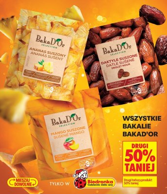Wszystkie bakalie BakaDOr Selection drugi -50% promocja w Biedronka