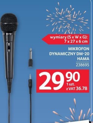 Mikrofon dynamiczny DM-20 Hama promocja w Selgros