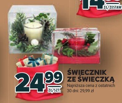 Świecznik ze świeczką, różne rodzaje promocja w Stokrotka