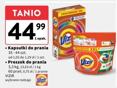 Kapsułki do prania VIZIR promocja w Intermarche