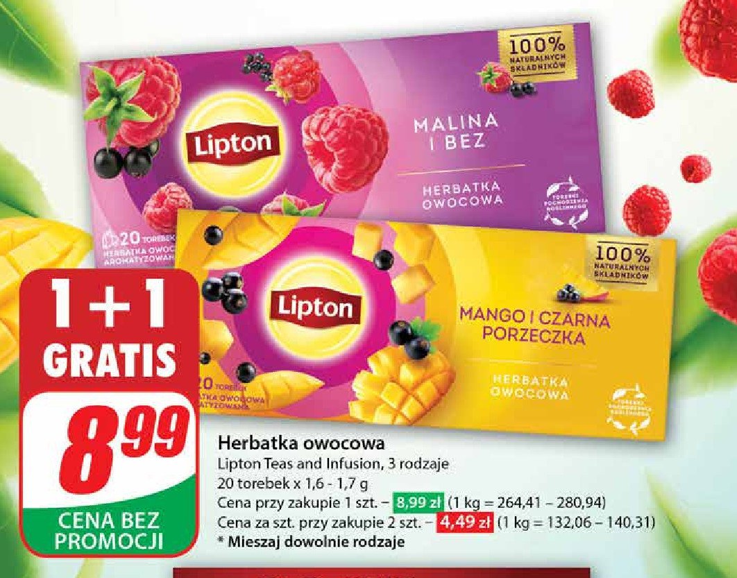 Herbata mango czarna porzeczka Lipton promocja