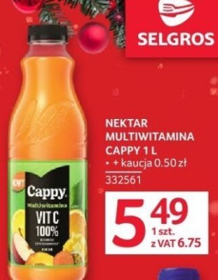 Nektar multiwitamina Cappy 1L promocja w Selgros
