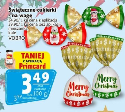 Świąteczne cukierki na wagę kule VOBRO promocja w Prim Market