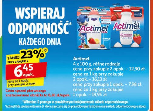 Jogurt banan-truskawka Danone actimel minionki promocja