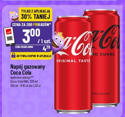 Napój gazowany Coca Cola Zero promocja w POLOmarket