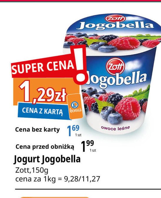 Jogurt owoce leśne Zott jogobella promocja