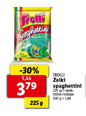 Żelki spaghettini sour Trolli promocja
