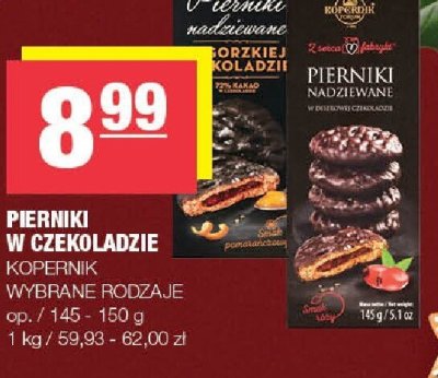 Pierniki w czekoladzie Kopernik wybrane rodzaje promocja w SPAR