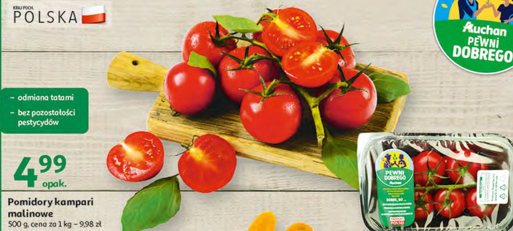 Pomidory campari malinowe Auchan pewni dobrego promocje