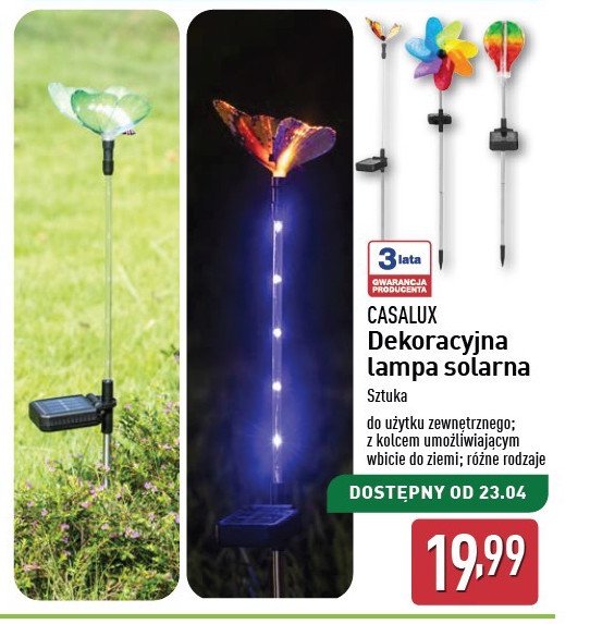 Lampa solarna dekoracyjna Casalux promocja