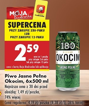 Piwo Okocim jasne okocimskie promocja w ABC