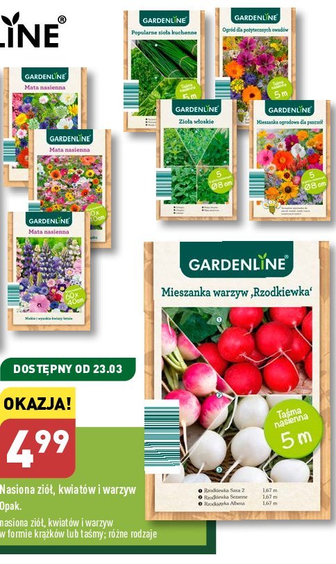Nasiona mieszanka warzyw - rzodkiewka GARDEN LINE promocja