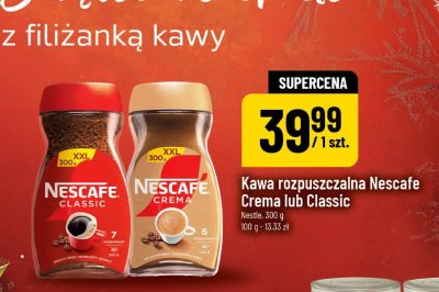 Kawa rozpuszczalna Nescafe Crema lub Classic promocja w POLOmarket