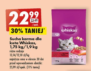 Karma dla kota z pyszną wołowiną Whiskas promocja