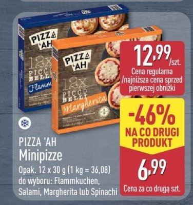 Pizza Minipizze Pizza'ah Flammkuchen, Salami, Margherita lub Spinach promocja w Aldi