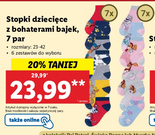 Stopki dziecięce 23-42 promocja