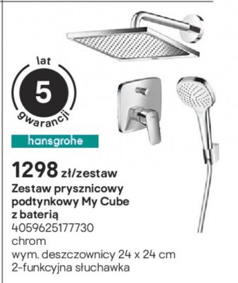 Zestaw prysznicowy podtynkowy My Cube chrom promocja w Castorama
