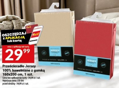 Prześcieradło Jersey 100% bawełna z gumką 160x200 cm promocja w Twój Market