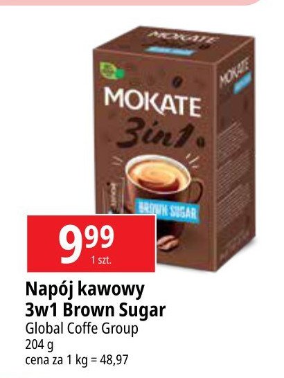 Kawa Mokate 3in1 brown sugar promocja w Leclerc