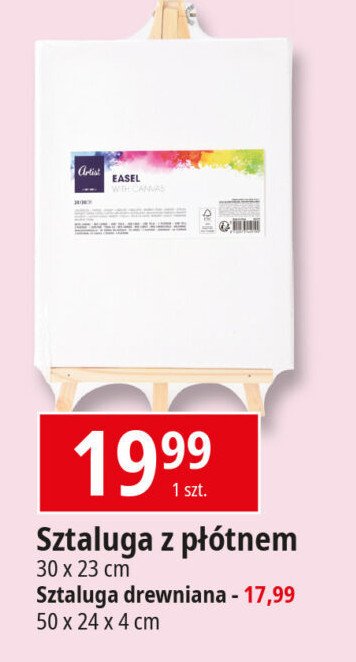 Sztaluga z płótnem 30 x 23 cm ARTIST promocja