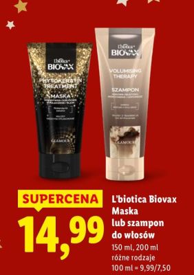 Szampon do włosów L'biotica Biovax różne rodzaje promocja w Lidl