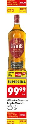 Whisky Grant's Triple Wood 40%, 1,5l promocja w Biedronka
