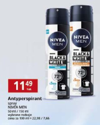 Antyperspirant spray NIVEA MEN Black & White promocja w Leclerc