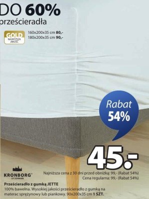 Prześcieradło z gumką JETTE promocja w Jysk