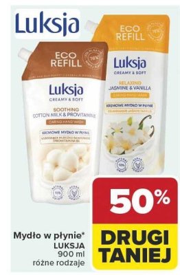 Mydło w płynie Luksja Creamy & Soft Soothing Cotton Milk & Provitamin B5 900ml Eco Refill promocja w Carrefour