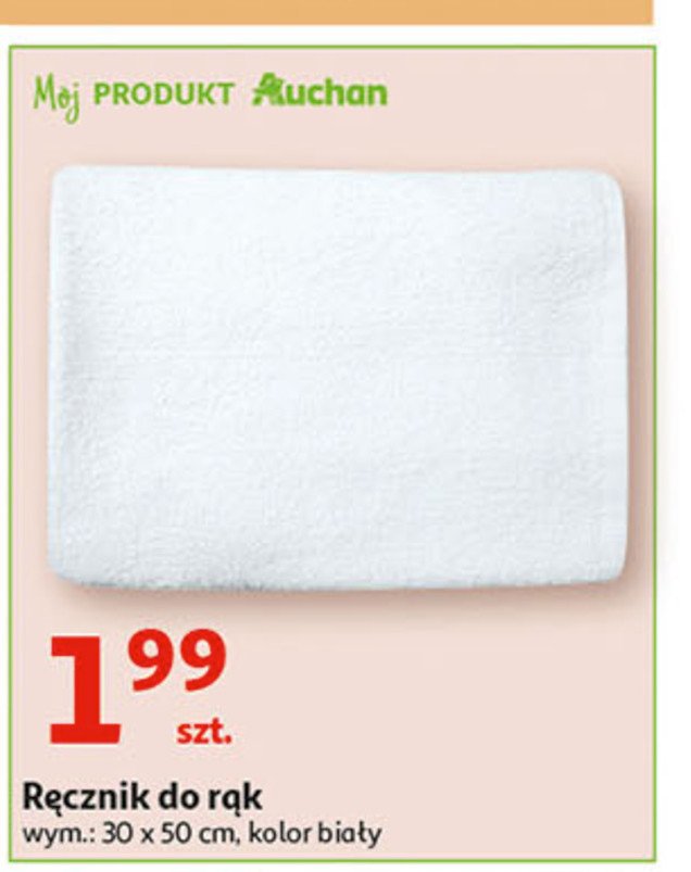 Ręcznik do rąk 30 x 50 cm biały promocja