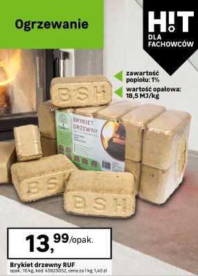 Brykiet drzewny RUF 10kg promocja w Leroy Merlin