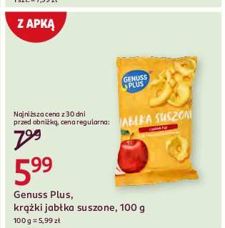 Jabłka suszone krążki Genuss plus promocja w Rossmann