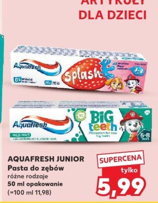 Pasta do zębów AQUAFRESH JUNIOR różne rodzaje 50 ml promocja w Kaufland