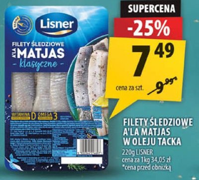 Filety śledziowe Alaska matjas Lisner promocja w Arhelan