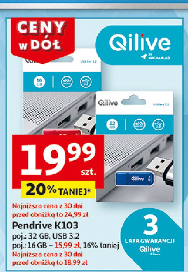 Pendrive k103 16 gb Qilive promocja w Auchan