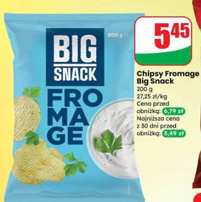 Chipsy Fromage Big Snack 200g promocja w Dino