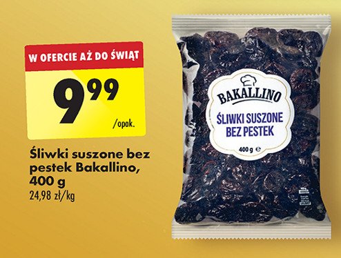 Śliwki suszone Bakallino promocja w Biedronka