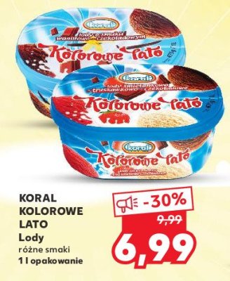 Lody śmietankowo-truskawkowo-czekoladowe Koral kolorowe lato promocja