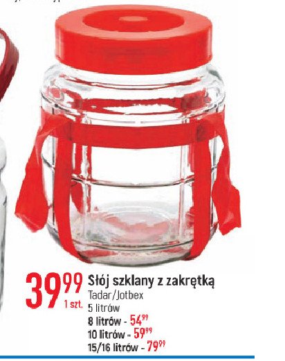 Słój z zakrętką 15l Tadar promocja
