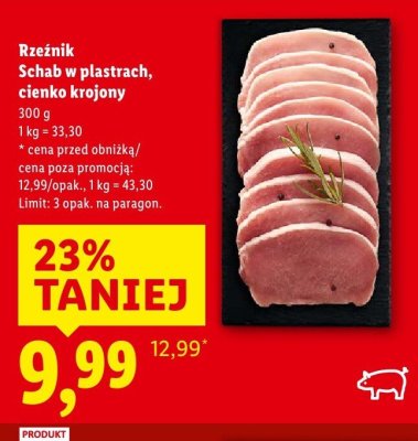 Schab w plastrach, cienko krojony promocja w Lidl
