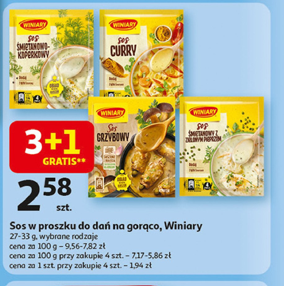 Sos koperkowy ze śmietanką Winiary promocja w Auchan