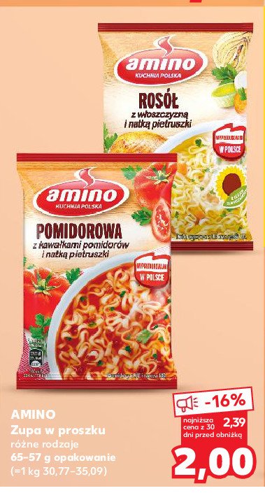 Rosół z włoszczyzną i natką pietruszki Amino promocja