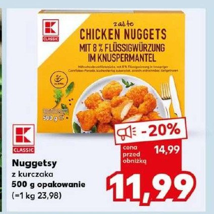 Nuggetsy z kurczaka K-classic promocja w Kaufland