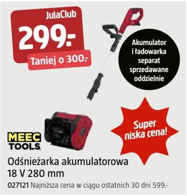 Odśnieżarka akumulatorowa MEEC TOOLS 18 V 28 cm promocja w Jula