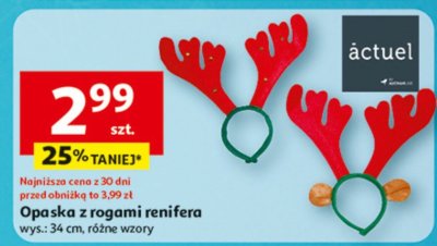 Opaska z rogami renifera promocja w Auchan