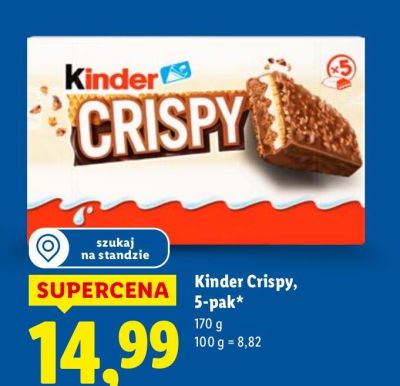 Wafelki Kinder Crispy, 5-pak promocja w Lidl