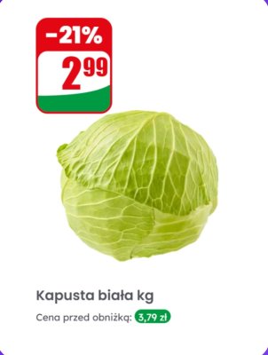 Kapusta biała kg promocja w Dino