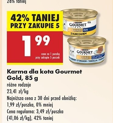 Karma dla kota Purina gourmet gold promocja