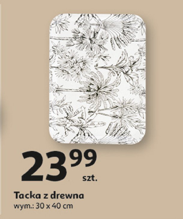 Tacka z drewna 30 x 40 cm promocja w Auchan