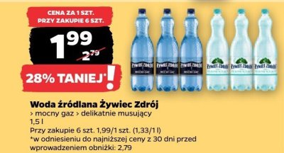 Woda źródlana delikatnie musująca promocja w Netto